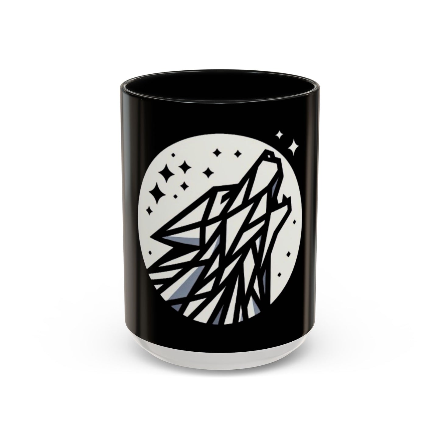 Geometric Howling Wolf Coffee Mug – Wild Spirit Moonlit Design - Back To Stylish