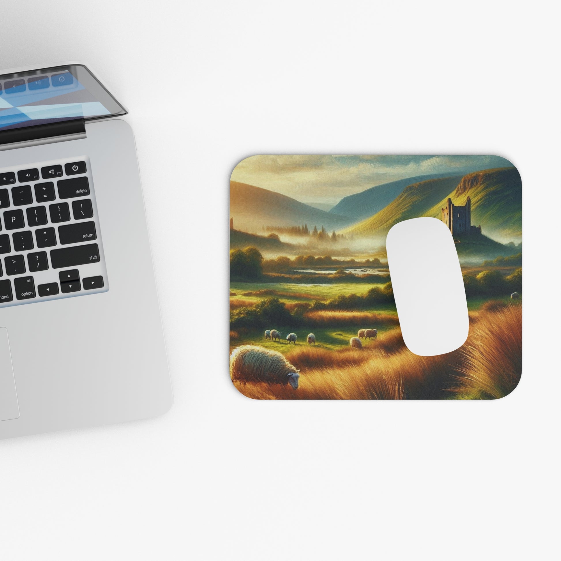 Irish Countryside Serenity Mouse Pad – Rolling Hills & Ancient Ruins - Back To Stylish