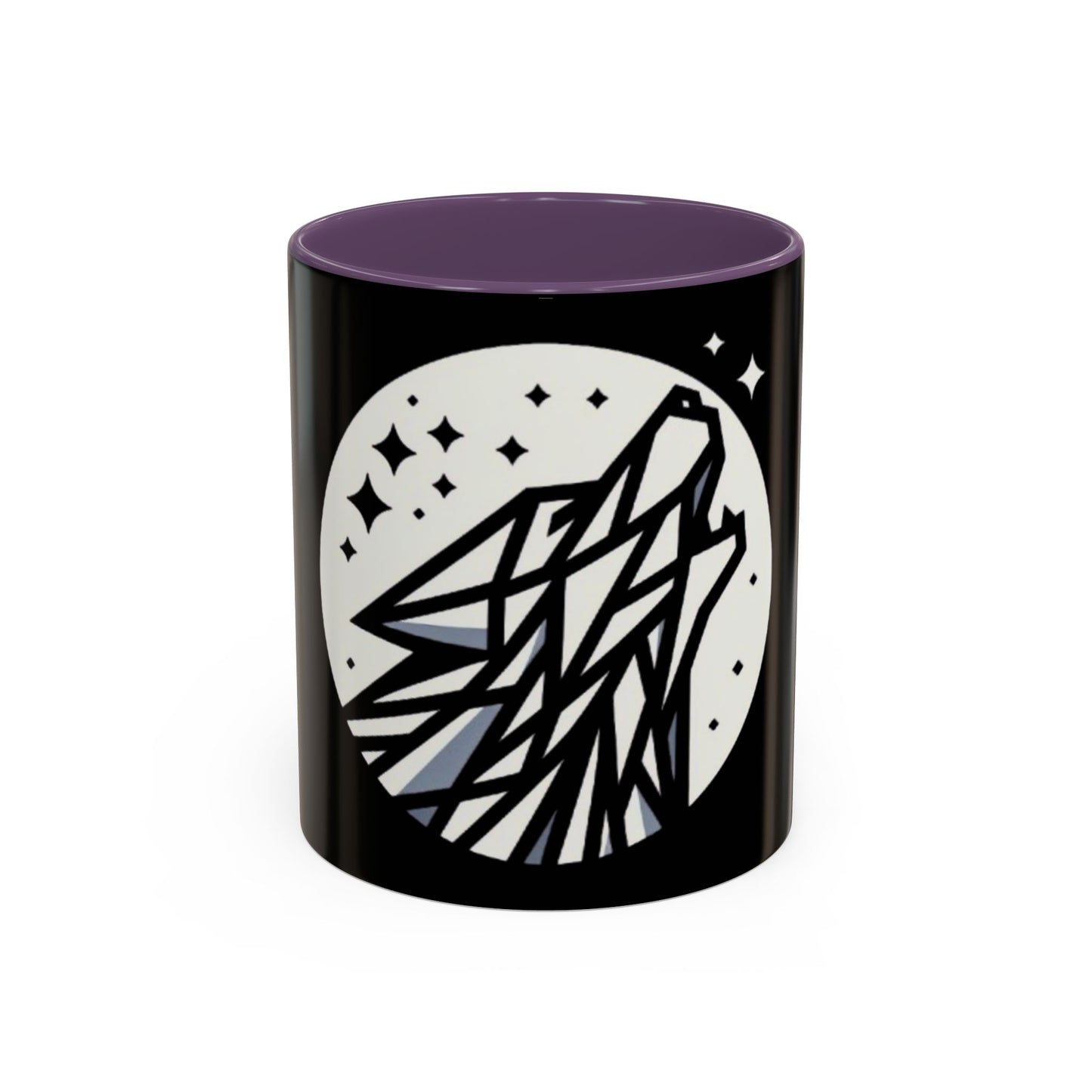 Geometric Howling Wolf Coffee Mug – Wild Spirit Moonlit Design - Back To Stylish