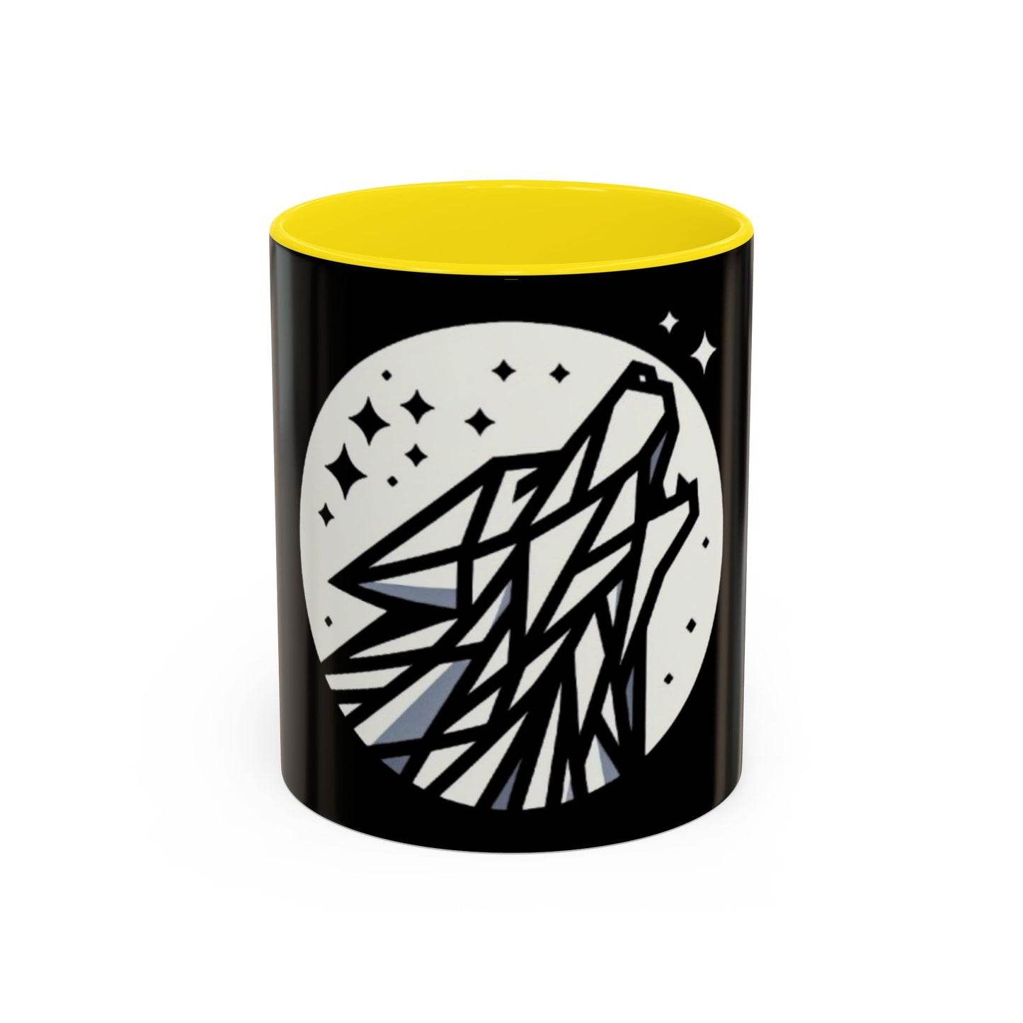 Geometric Howling Wolf Coffee Mug – Wild Spirit Moonlit Design - Back To Stylish