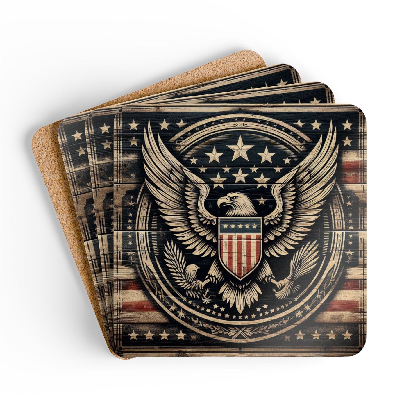 Classic Americana Coaster Set – Vintage Rustic Drink Coasters - Back To Stylish