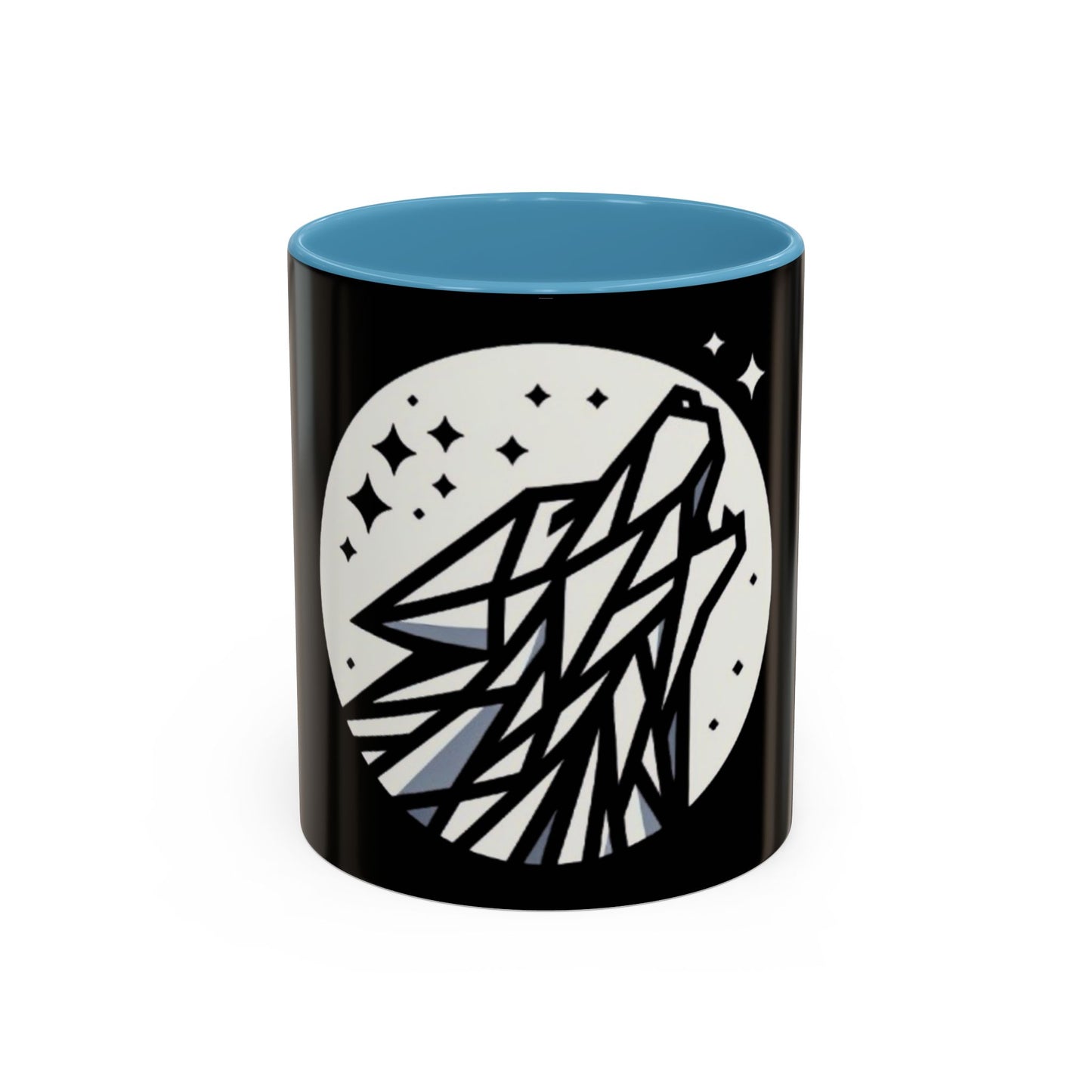 Geometric Howling Wolf Coffee Mug – Wild Spirit Moonlit Design - Back To Stylish