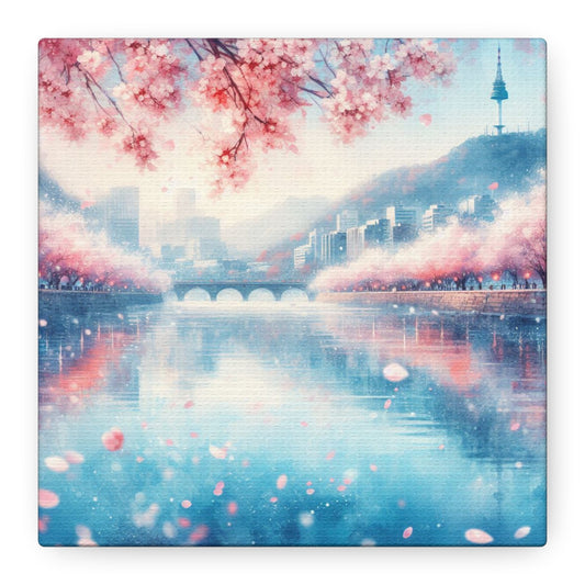 Cherry Blossom Han River Canvas – Tranquil & Breathtaking Wall Art - Back To Stylish