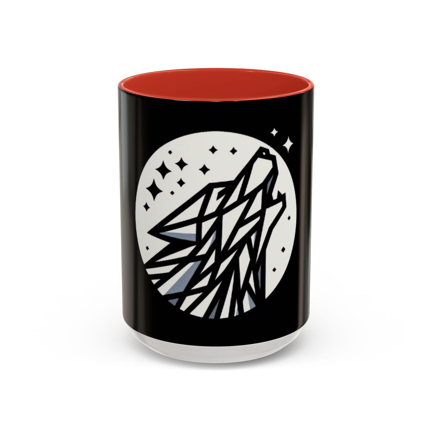 Geometric Howling Wolf Coffee Mug – Wild Spirit Moonlit Design - Back To Stylish