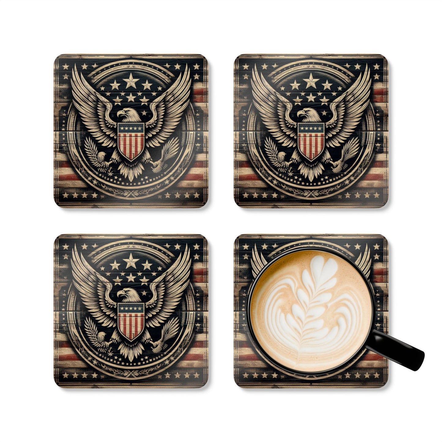 Classic Americana Coaster Set – Vintage Rustic Drink Coasters - Back To Stylish