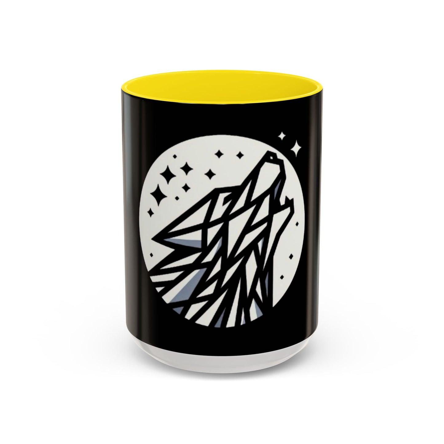 Geometric Howling Wolf Coffee Mug – Wild Spirit Moonlit Design - Back To Stylish