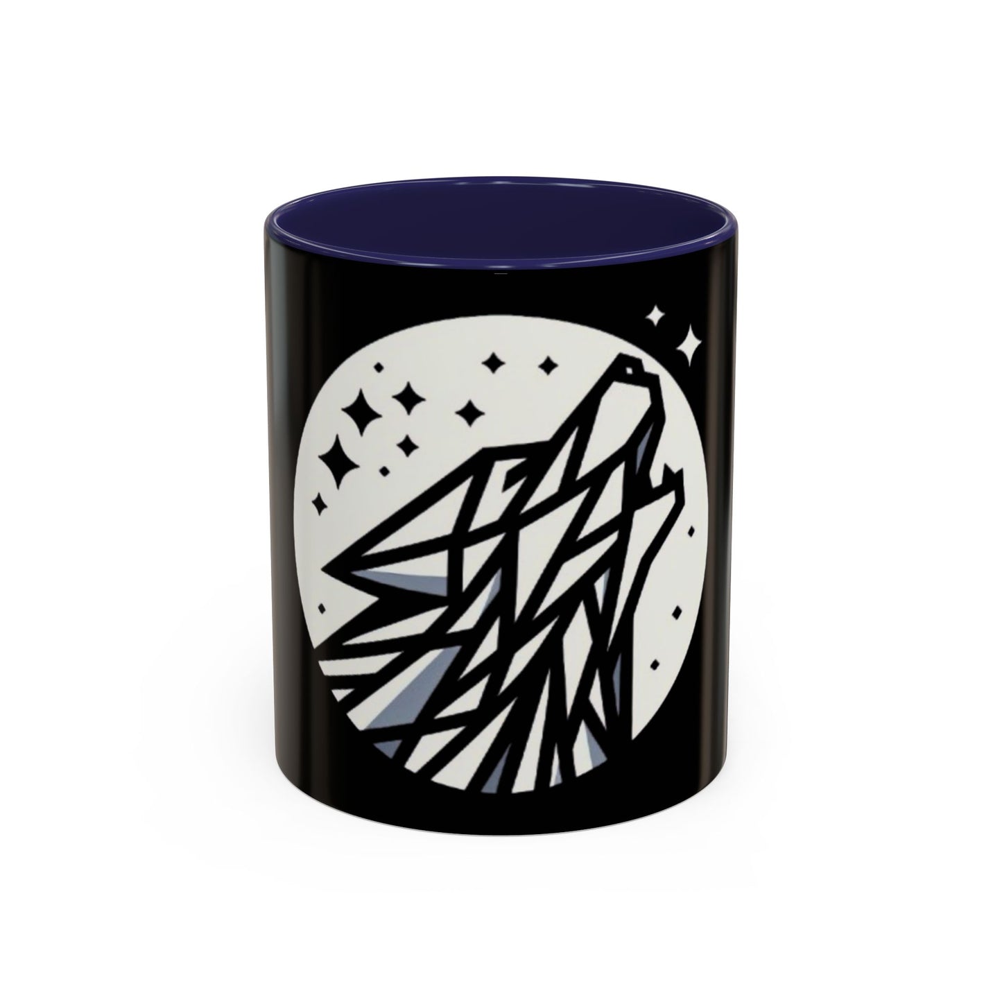 Geometric Howling Wolf Coffee Mug – Wild Spirit Moonlit Design - Back To Stylish