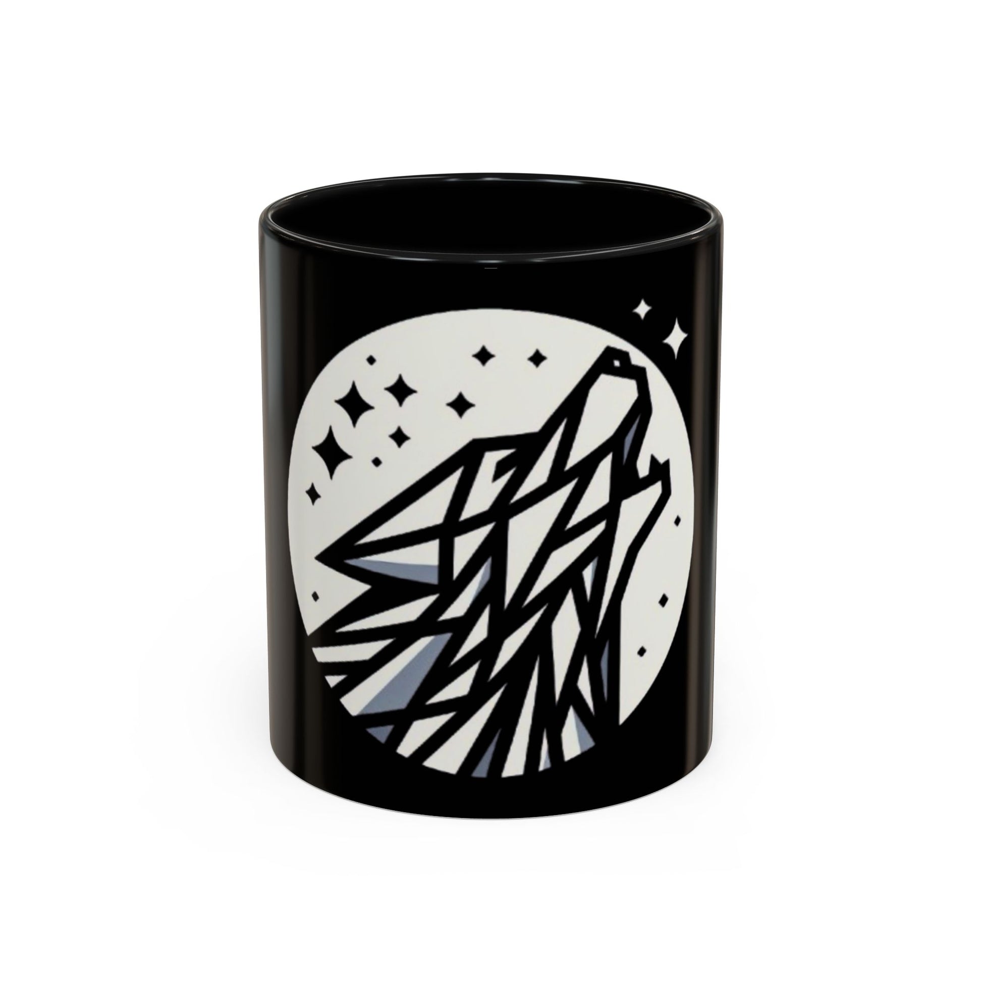 Geometric Howling Wolf Coffee Mug – Wild Spirit Moonlit Design - Back To Stylish