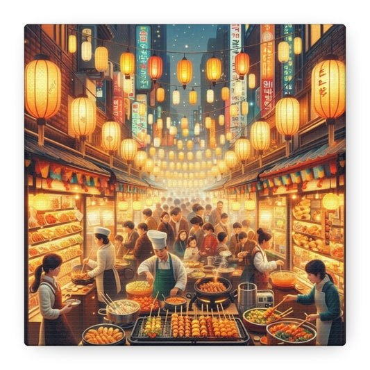 Seoul Street Food Market Canvas – Vibrant & Culture-Rich Wall Art - Back To Stylish