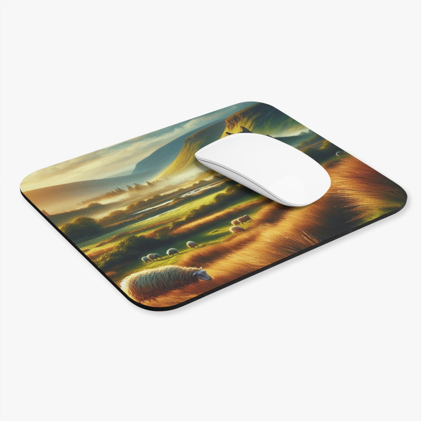 Irish Countryside Serenity Mouse Pad – Rolling Hills & Ancient Ruins - Back To Stylish